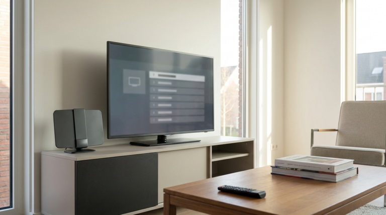 Televisie met een compacte binnenantenne voor digitaal tv kijken zonder abonnement